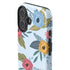 Blue Fall Flowers iPhone 16 Plus Impact Case